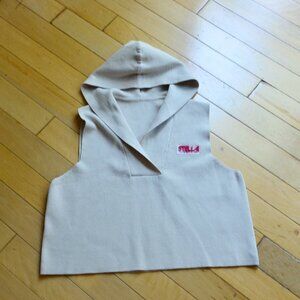 Stella Mccartney Logo Patch Sleeveless Cropped Hoodie Size S
